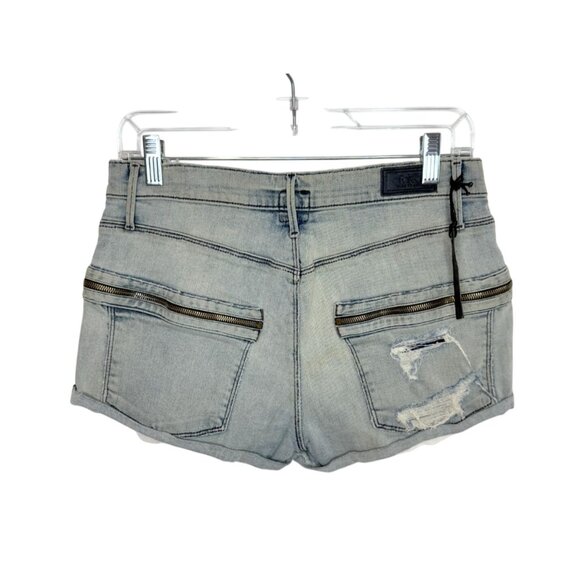 RtA Denim Distressed Cutoff Shorts with Zipper Detail NWT - Size 26 - Picture 7 of 10